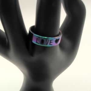 NWOT Iridescent Love Ring Stainless Steel